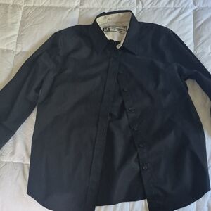 Elegant Black Casual Button-Down Shirt